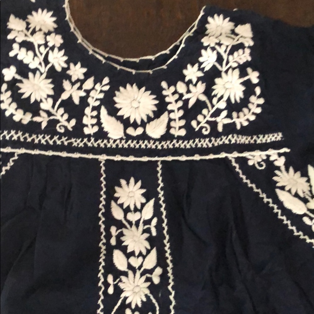 Calypso navy embroidered t shirt - Picture 2 of 4